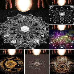 タロットテーブルクロスTarot Tablecloth布パッドタロット月相太陽生命樹綿布テーブルクロス
