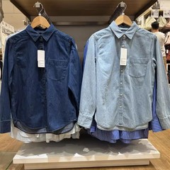 試着室2024秋タイプ女装柔らかい復古カウボーイシャツ長袖シャツSY470735/472837