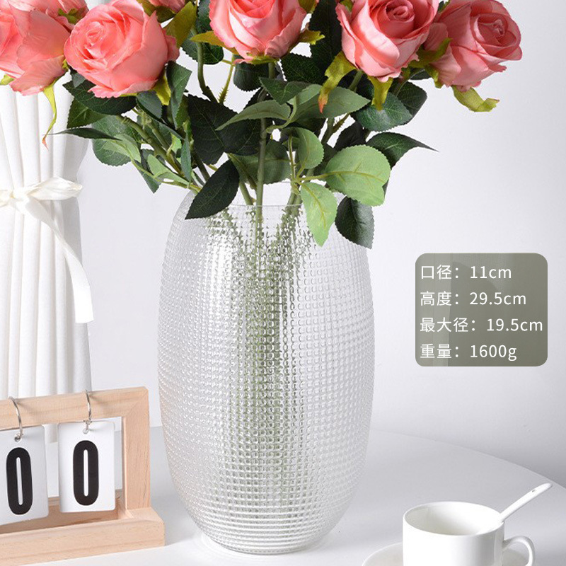 Textura europea simple vasos de vidrio hidropónicos transfronterizos decoración de entrada decorativa de lujo ligero para el hogar de alto nivel arrancador de flores