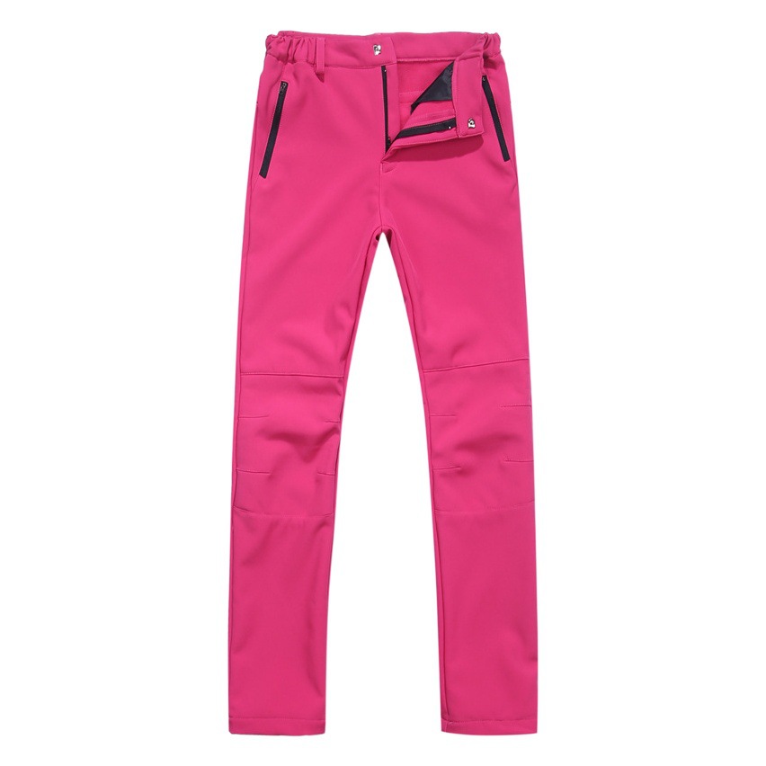 Wholesale autumn and winter outdoor soft shell pants men's and women's charge pants windproof and velvet warm fleece pants sports hiking pants