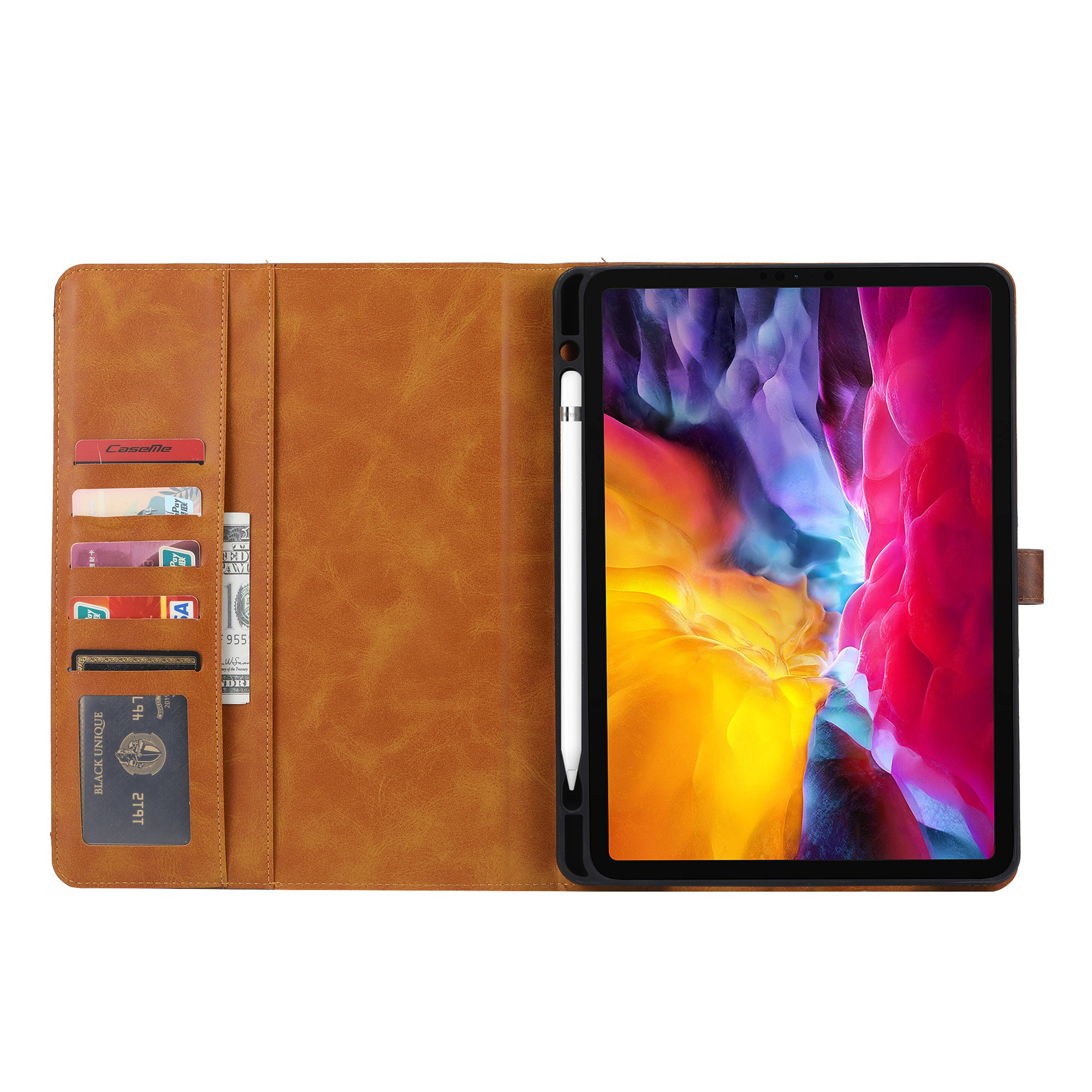 Funda de cuero adecuada para iPad Air de 13 pulgadas 2025, funda protectora para tableta Pro de 13 pulgadas 2024, funda de cuero para tableta con ranuras para tarjetas.