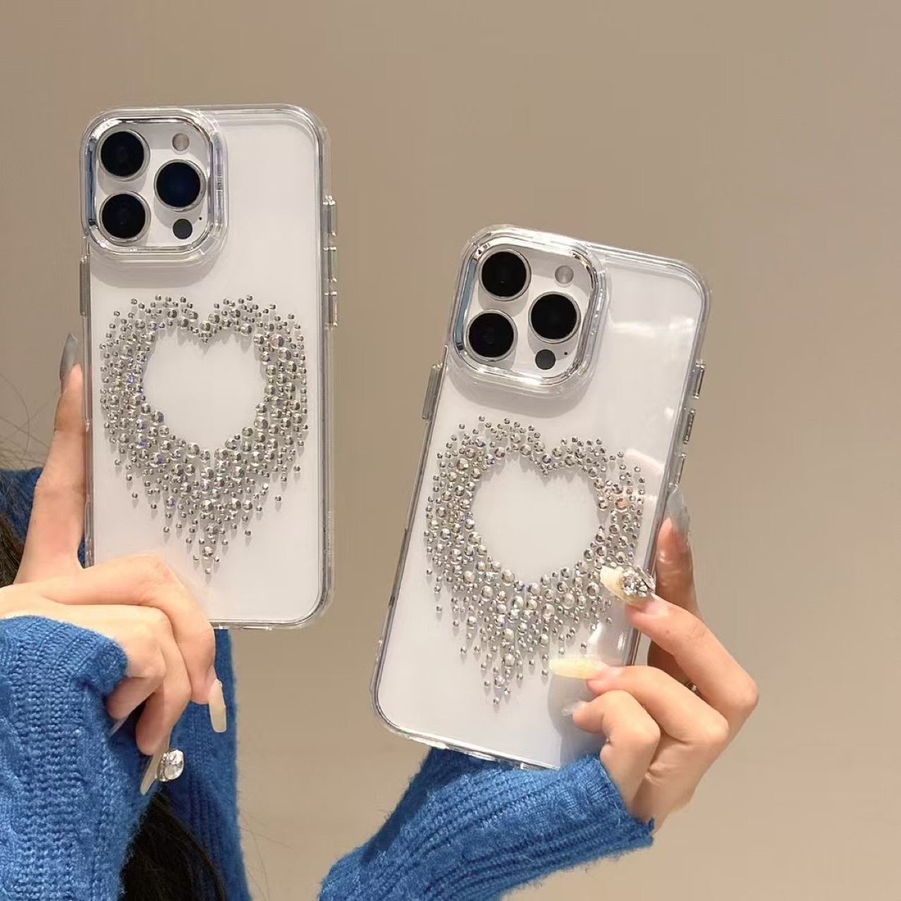 35g Weight Tpu Rhinestone Heart Shape Elegant Cute Phone Cases Phone Accessories