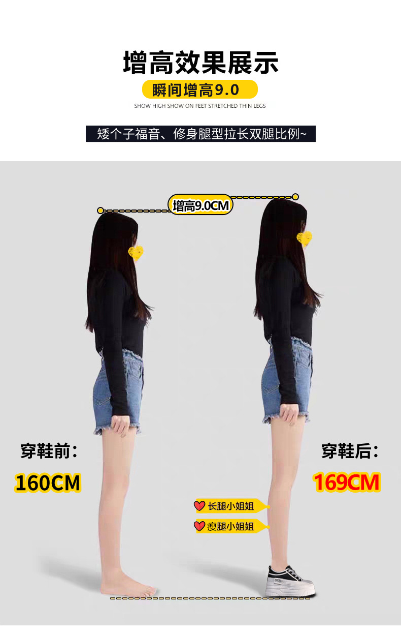 Giày sneaker nữ đế dày bánh xốp trắng phối đế độn cao — Màu đen chi tiết 6