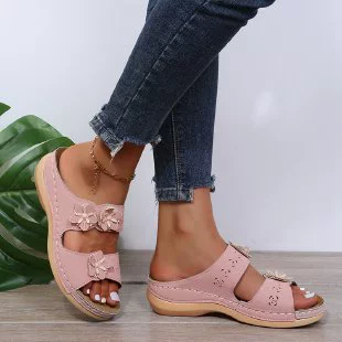 Туфли, платформа-слезы, тапочки, обувь, для импорта, плюс сайз, европейский стиль, цветочные