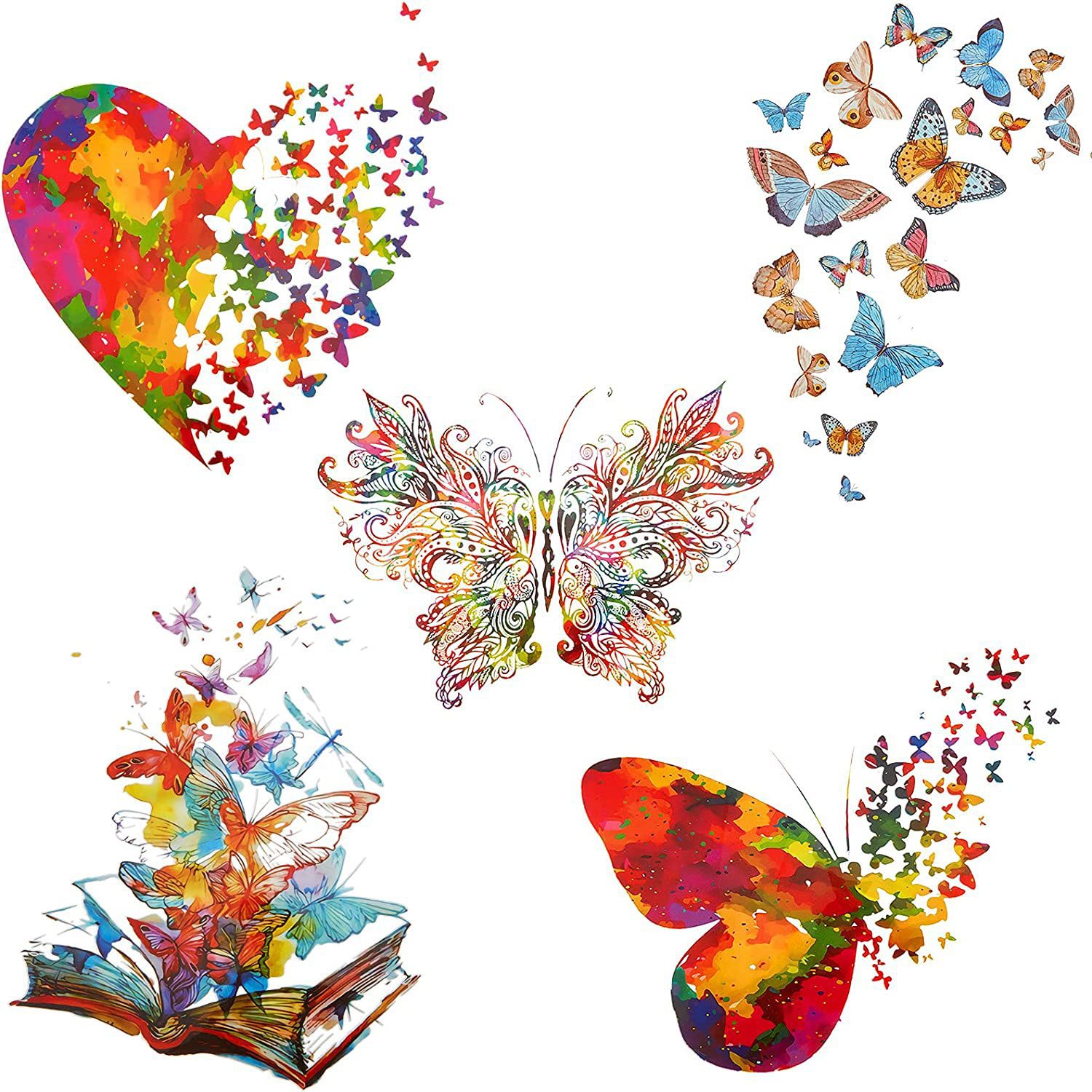 亚马逊供货个性蝴蝶熨烫补丁 热转印柯式可爱彩色卡通DIY热熨烫贴