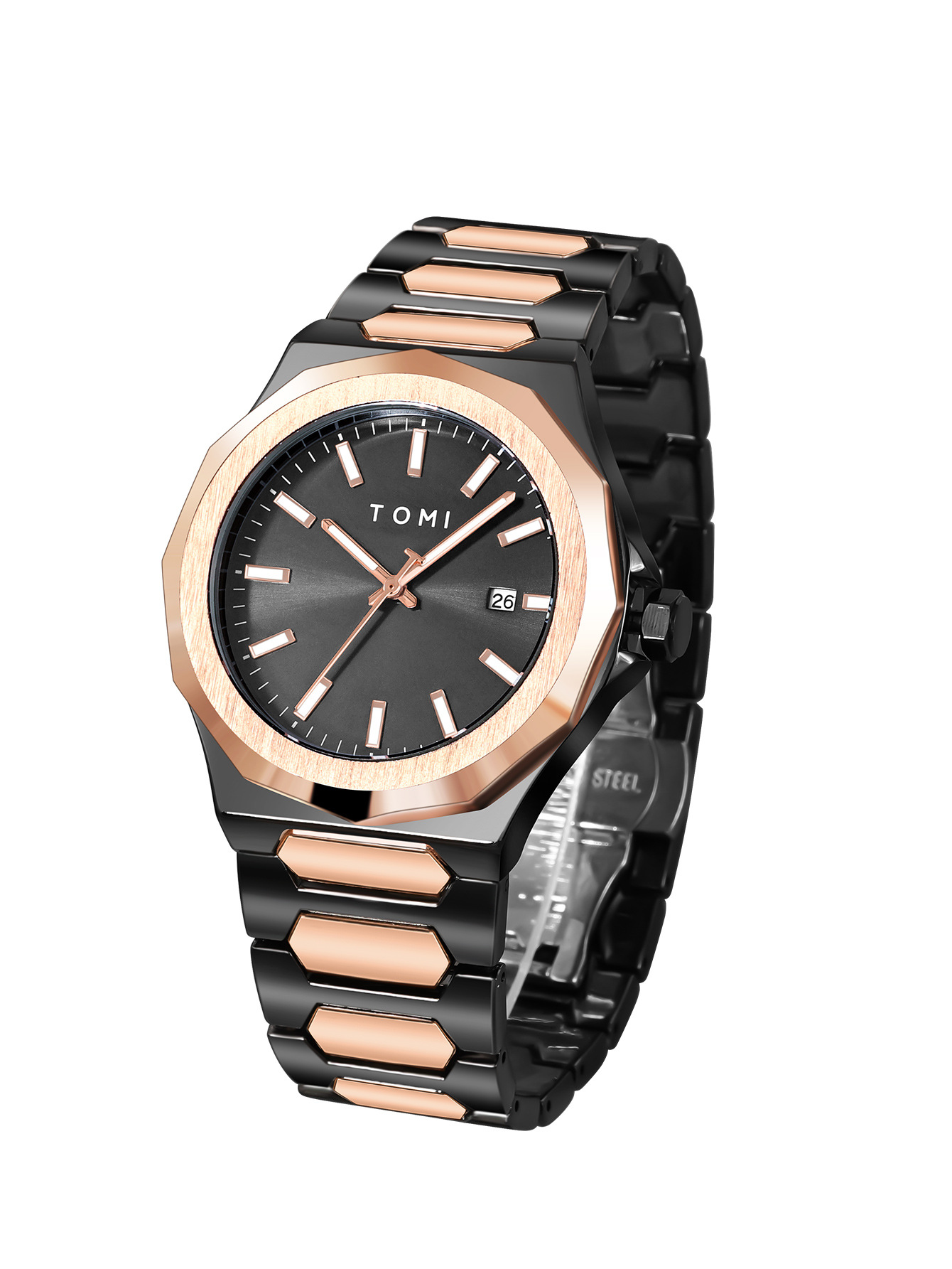 185g Weight Ordinary Glass Mirror Material Alloy Strap Material Watch Classification Pointer Display Type Butterfly Double Snap Buckle Style Round Dial Shape Daily, Formal Occasion Quartz Movement Color Block, Solid Color Pattern All Seasons Season Men's Gender Business Style Business Color Block Solid Color Butterfly Double Snap Quartz Watch Men's Watches 7