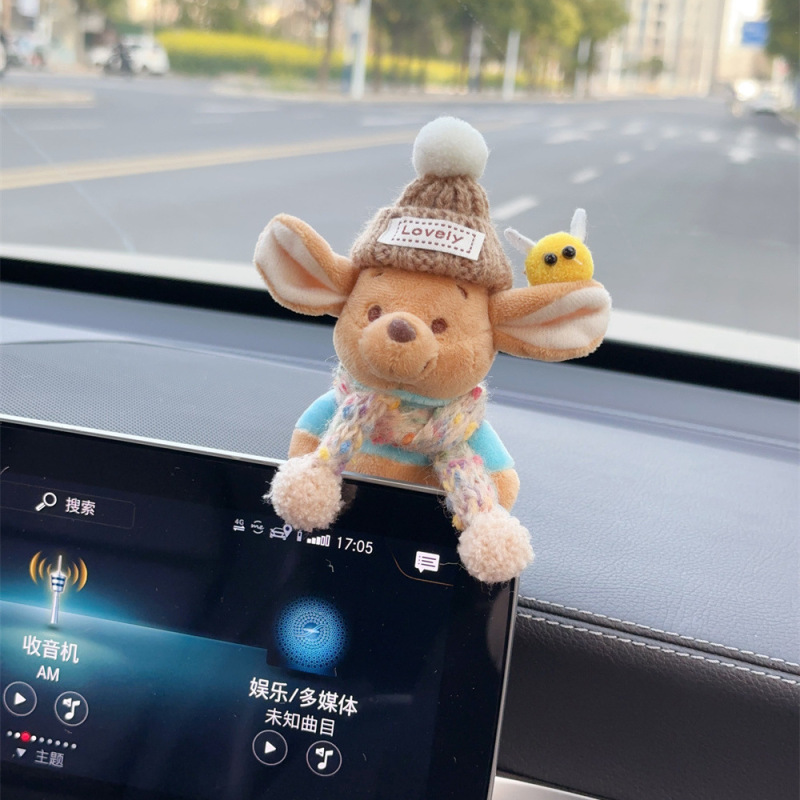 インターネット有名人漫画バックミラースクリーン装飾品クリエイティブかわいい子犬センターコンソール車の装飾インテリアアクセサリー女神|undefined