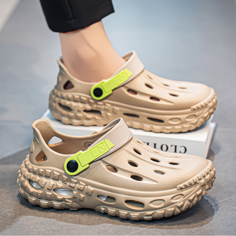 Cross-border 2025 zapatos con agujeros de verano sandalias hombre verano suela gruesa antideslizante resistente al desgaste pisando mierda zapatos perezosos zapatos de jardín