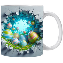 3D�����Happy Easter����Rabbit�ʵ�Egg�մɿ������˱���ˮ��Mug