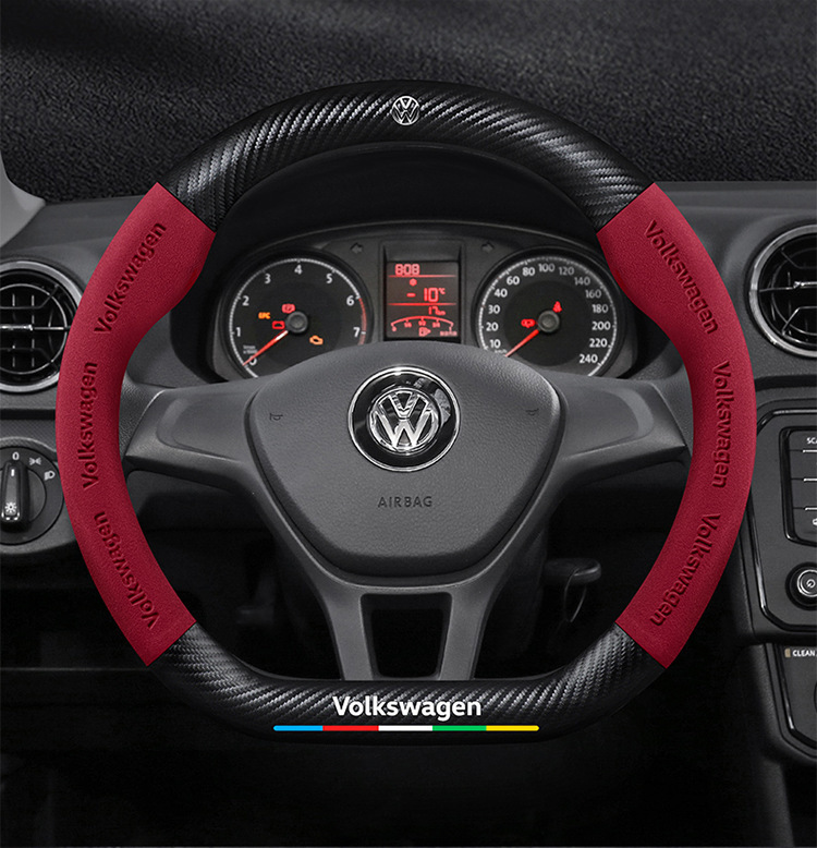 Volkswagen Old Jetta Steering Wheel Cover 12-19 Suede Ultra-Thin Non-Slip All-Season Universal Car Steering Wheel Cover