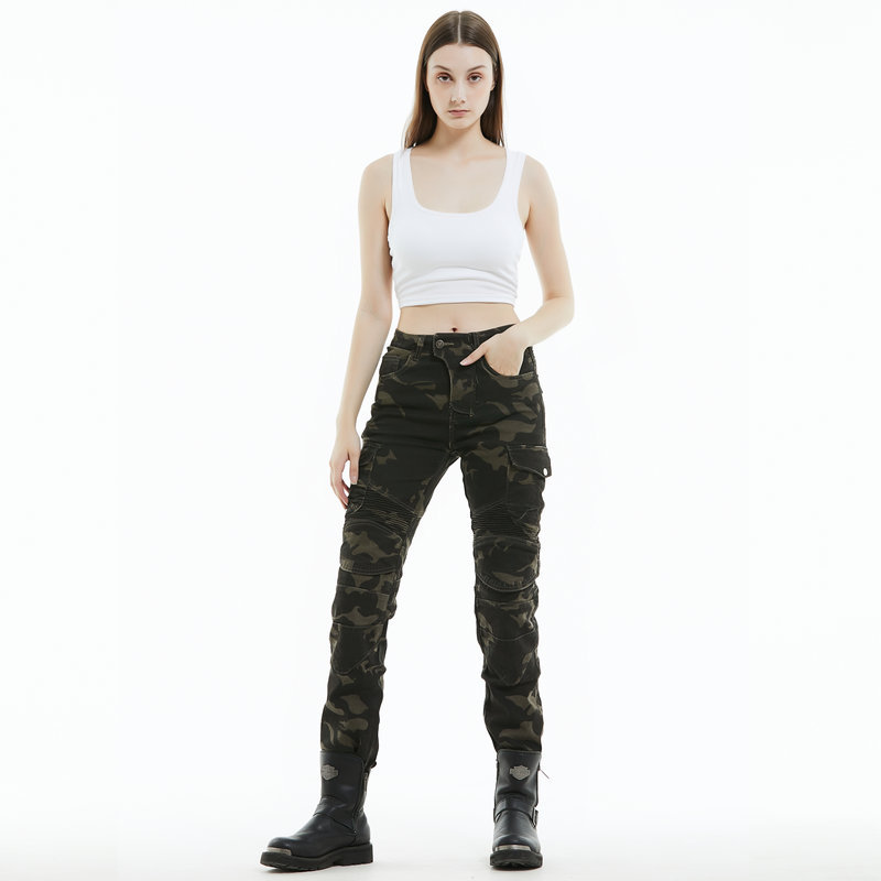 VOLERO motocicleta montar pantalones de caballero elástico anti-caída Pantalones casual retro motocicleta multi-bolsa overoles