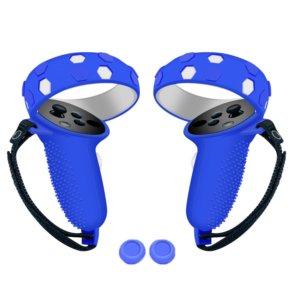 Aplicable a la generación de Oculus Quest2 manejar funda de silicona antideslizante VR Segunda Generación VR manejar funda protectora resistente a la caída caso de Goma