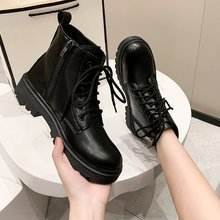 马丁靴女英伦风2025春秋季新款百搭网红薄款ins潮单靴瘦瘦短靴子