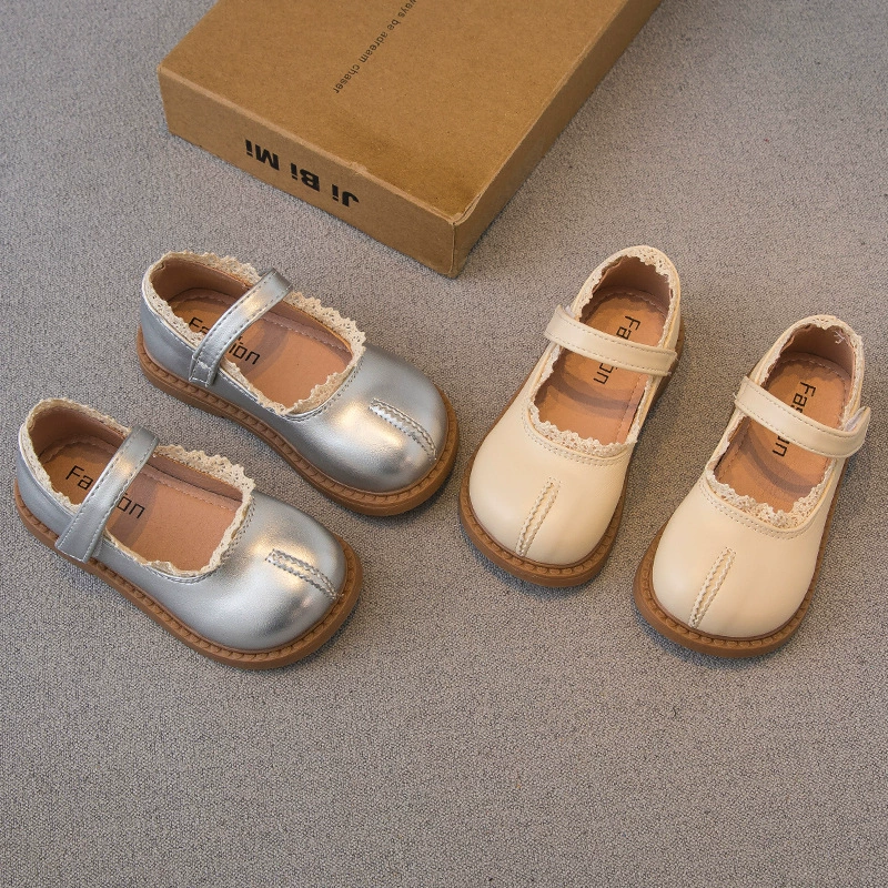 Baby 2025 весна новая кожаная обувь для девочек