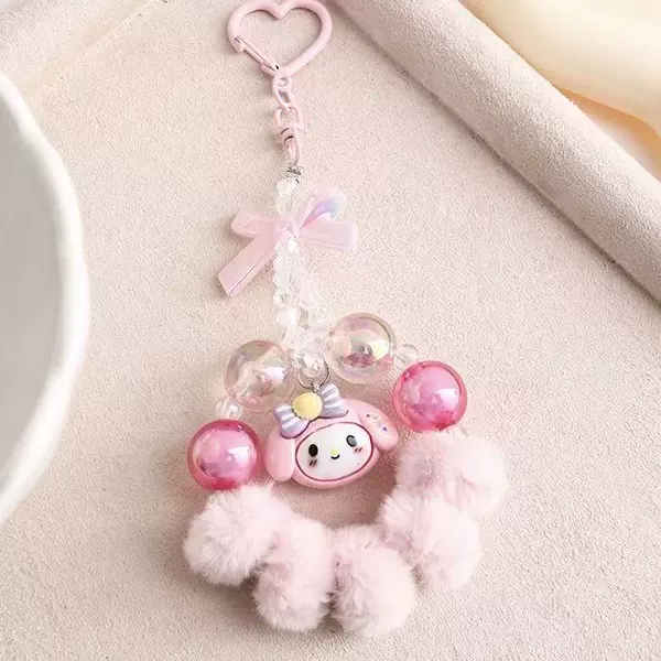 Crystal fur ball style-pink