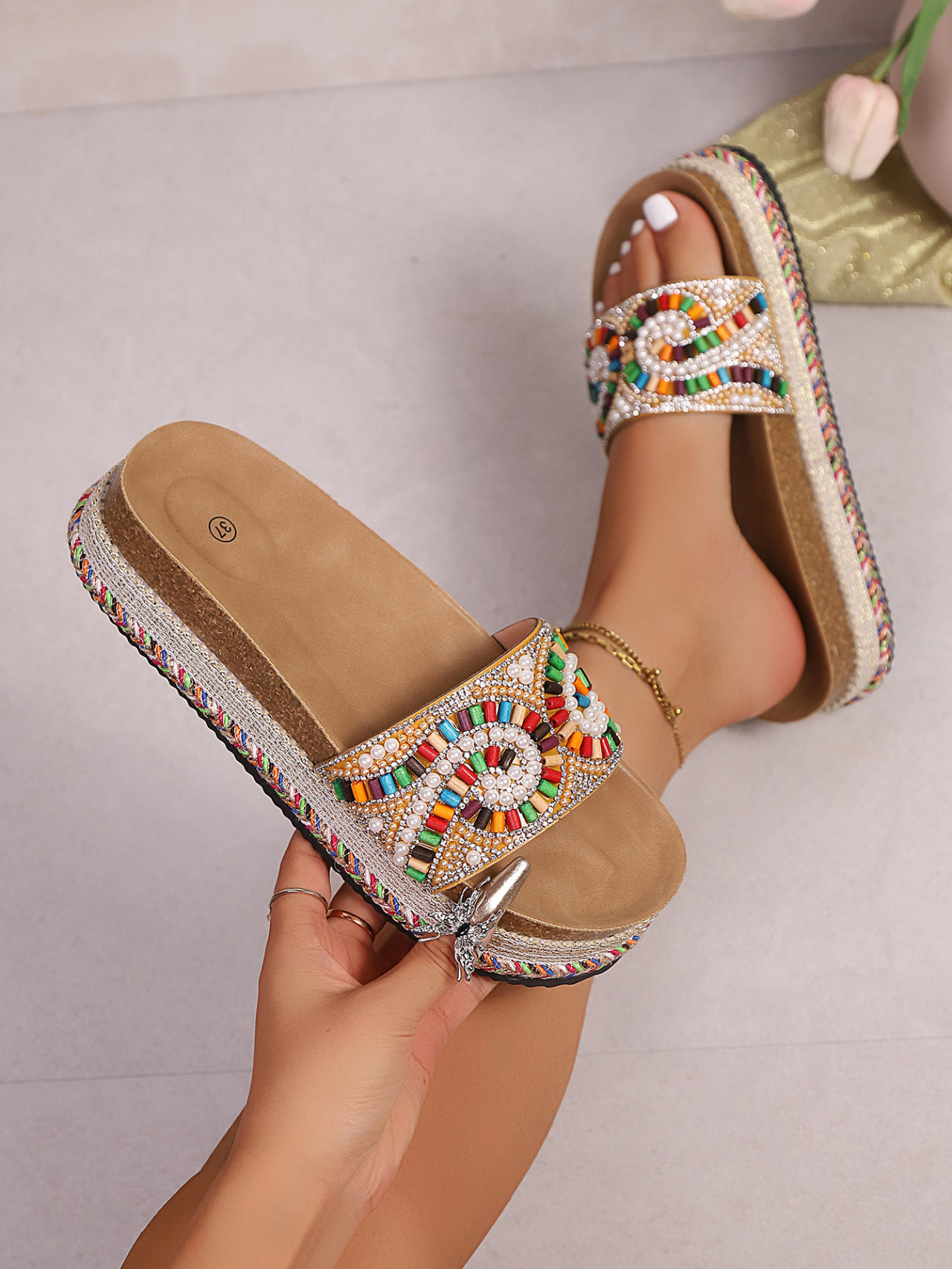 Damen Sandalen Mit Keilabsatz Und Korksohle Für Den Strand_voghion.com