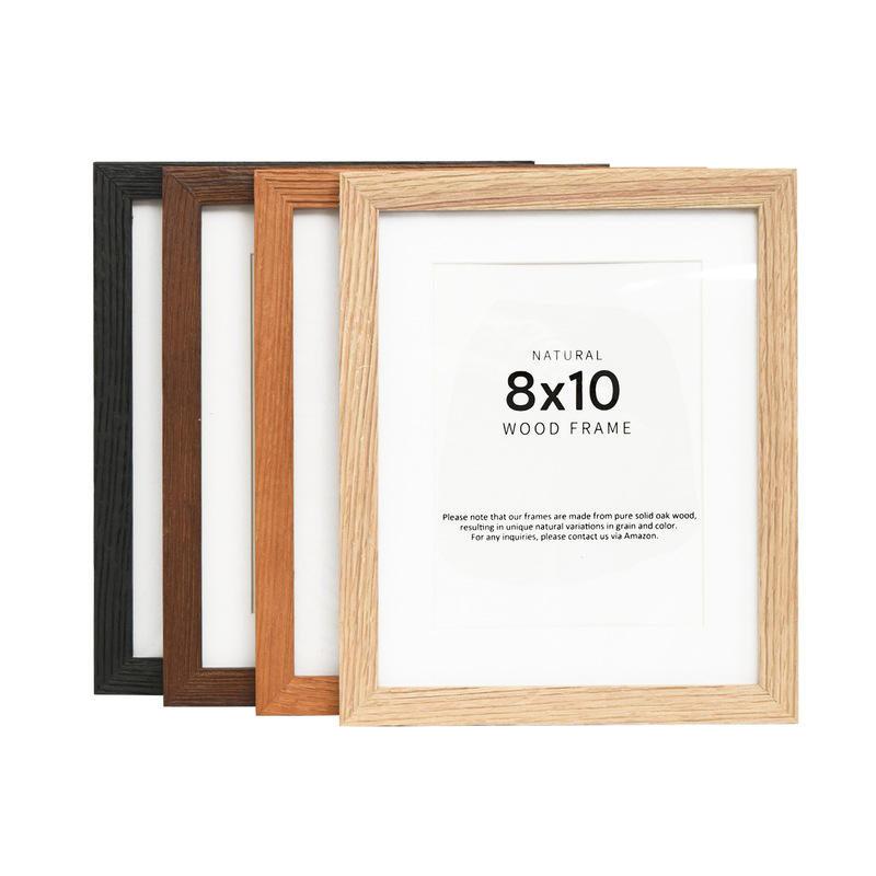 Solid Wood Photo Frame Display Amazon Export Oak Picture Frame 8x11.1inch X14 Wall Hanging Frame Manufacturer Wholesale