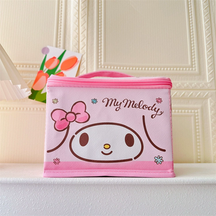 Japanese cute foldable handheld storage box, makeup box, stationery