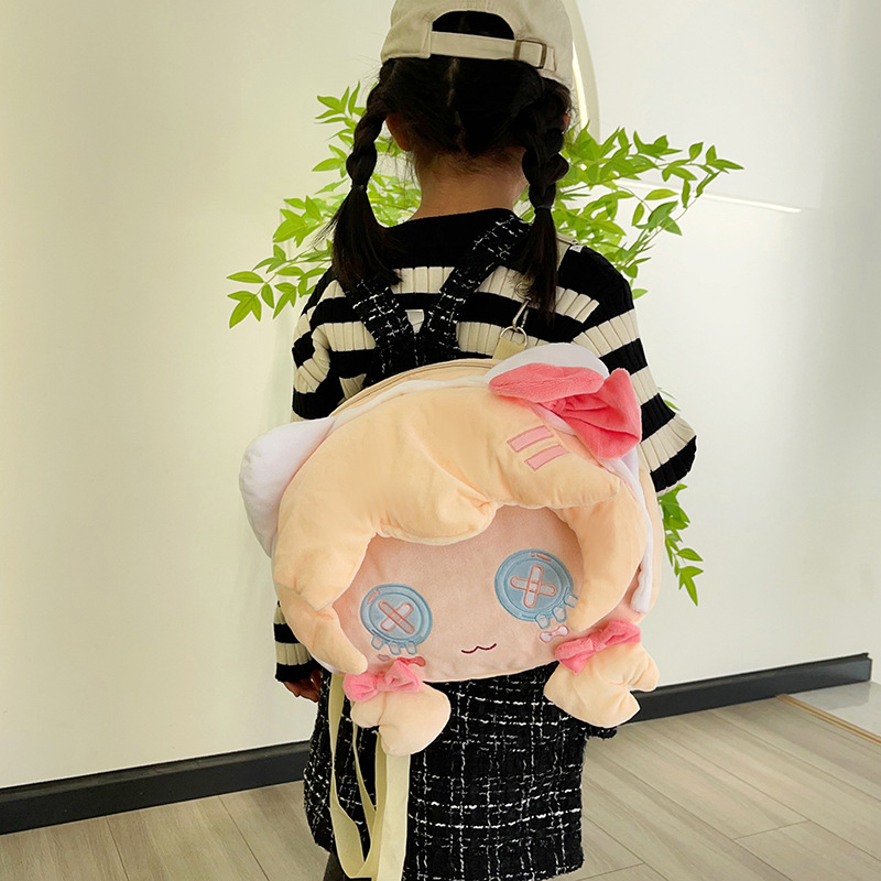 三人格毛绒园丁双肩大可爱背包心丽脸少女第五甜美美少女鸥卡通可