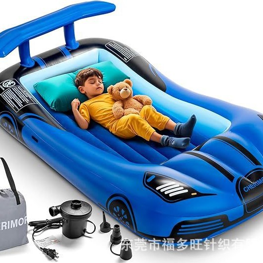 Customized Inflatable Children Travel Bed with Security Bumper Portable Car Kids Travel Car Inflatable Mattress