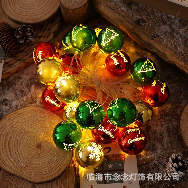 国境を越えた新しい人気LEDクリスマス五角星球灯串五角星鏡面メッキ雰囲気装飾|undefined