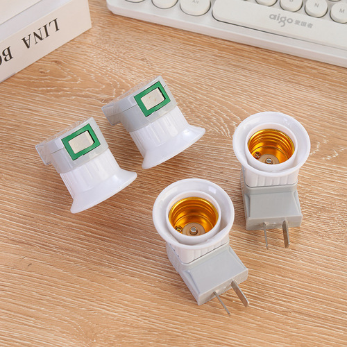 Wholesale pipe rotating lamp holder E27 Luo mouth with switch two plug wall plug lamp holder night lamp holder