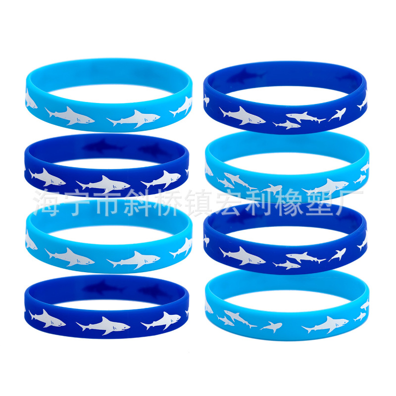 Shark Ocean Party Activity Wristband Printed Bracelet Word Silicone Bracelet Customizable Logo Rubber Bracelet Shark Ocean Party Activity Wristband Printed Bracelet Word Silicone Bracelet Customizable Logo Rubber Bracelet
