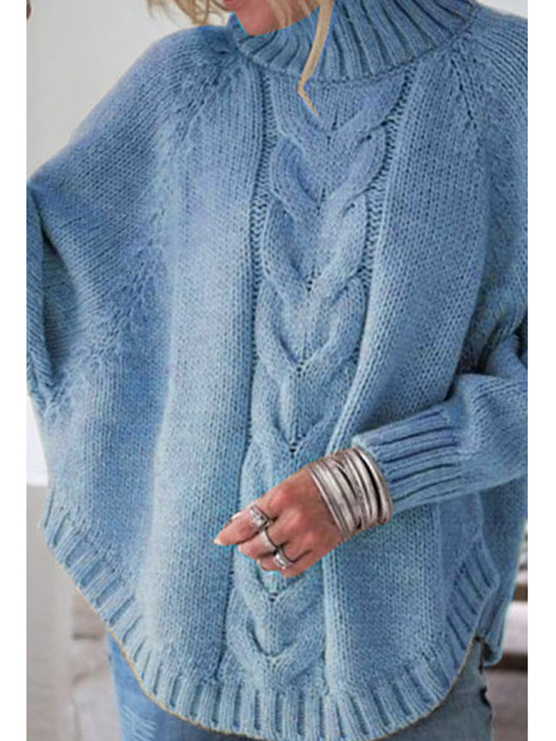 Women's baggy bat-sleeved knit sweater top_voghion.com