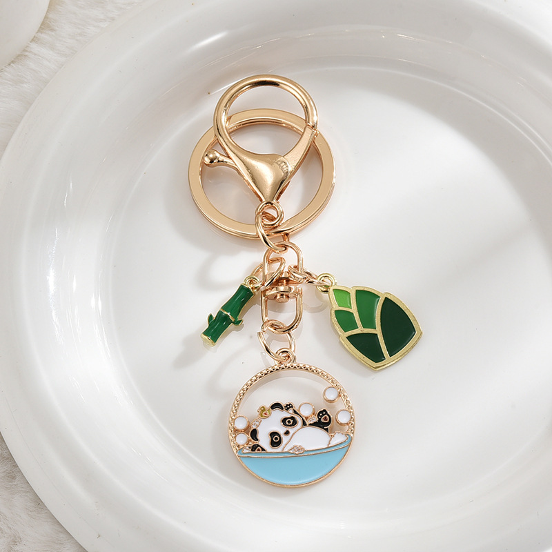 25g Weight Bag Pendant, Keychain Classification 1 Piece Quantity Holiday, Daily Occasion Metal Material Panda Pattern Unisex Gender Cute Style Cute Panda Metal Unisex Bag Pendant Keychain 9