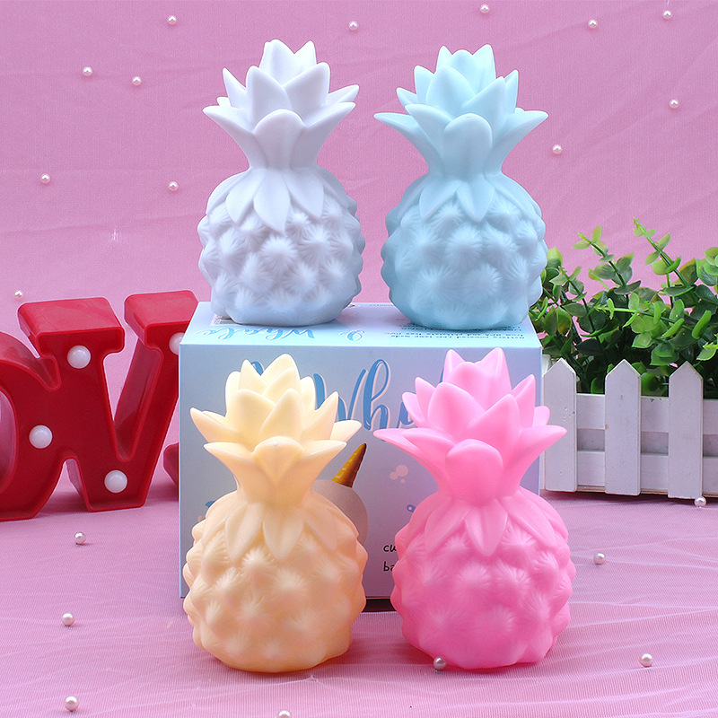 Wholesale Cartoon Night Light with Enamel Colorful Fruit Pineapple Student Gift Bedroom Bedside Lamp Best Selling