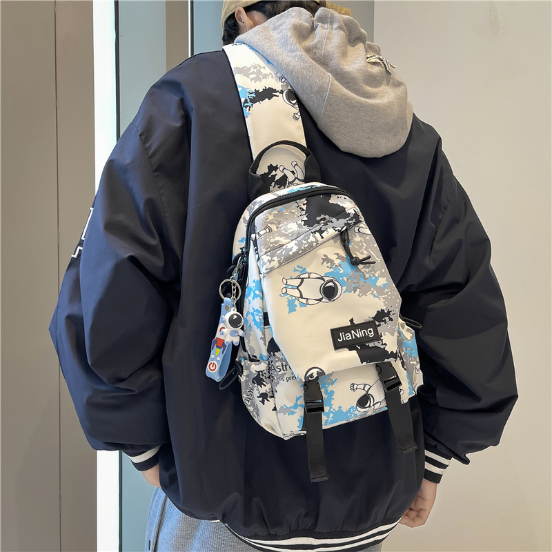 胸前包男潮牌 韓版運動學生男士單肩斜挎胸包ins潮流休閒情侶挎包