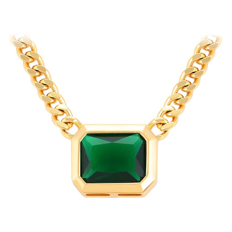 Xuting joyería vintage cuadrado joya de imitación collar cuadrado Cadena de clavícula femenina nicho alto sentido collar joyería al por mayor