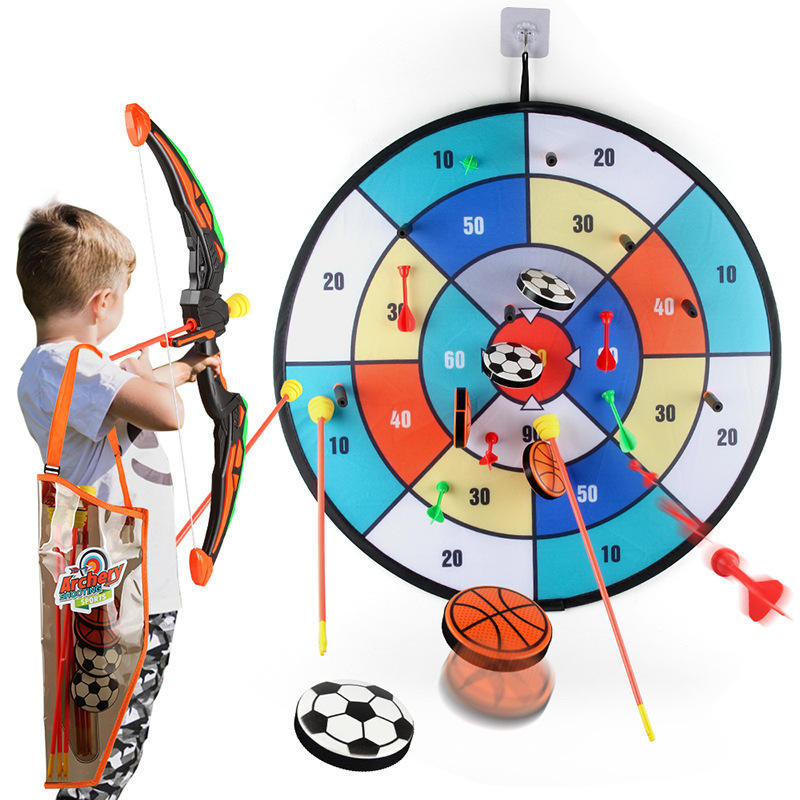 Ocio infantil indoor y exterior tiro con arco y flecha objetivo competición deportiva dardo velcro juguetes deportivos