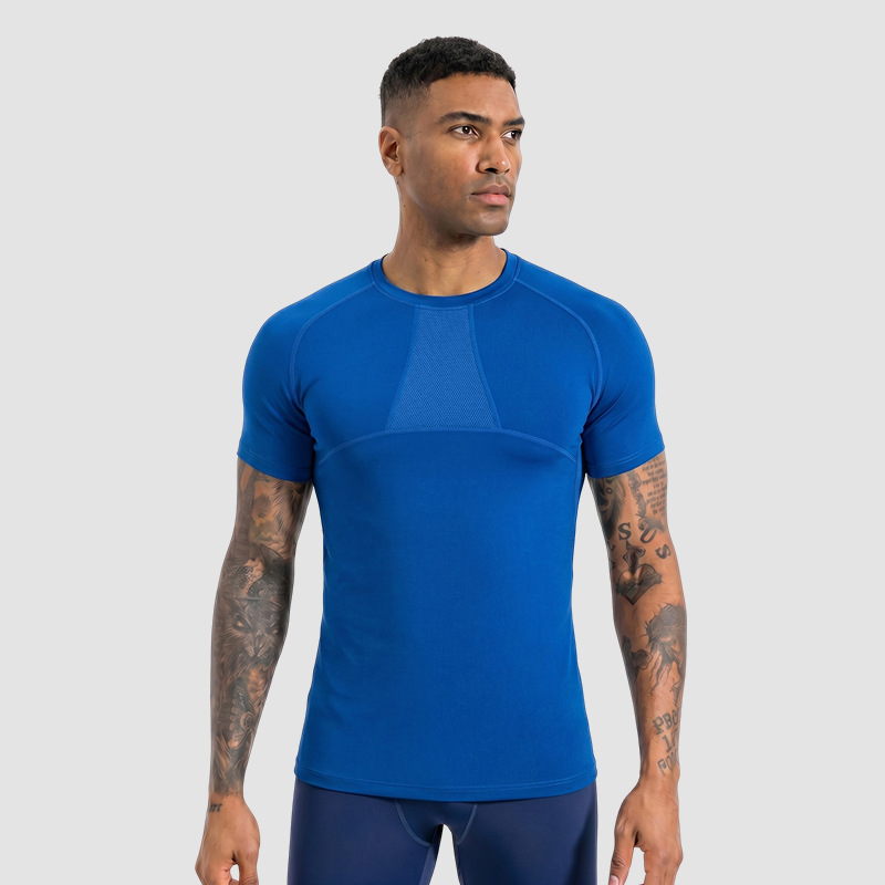 Personalizada transpiración rápida secado camiseta camiseta camiseta de compresión de manga corta camiseta hombre camiseta de malla de manga corta ropa de fitness