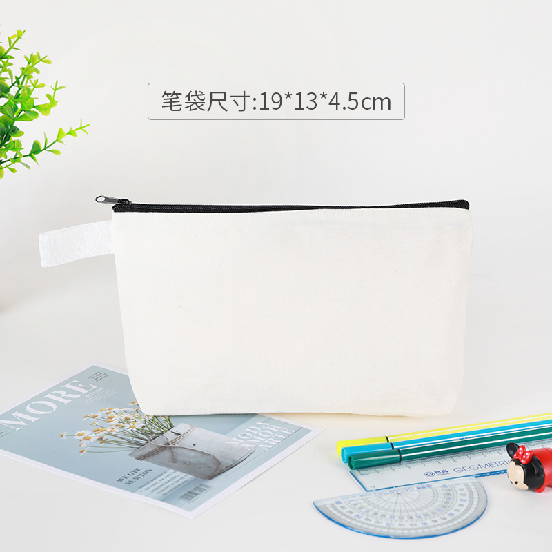 キャンバスペンバッグカスタムロゴ女性クロスボーダーアマゾンジッパー旅行化粧品バッグ肥厚文具収納袋卸売|undefined
