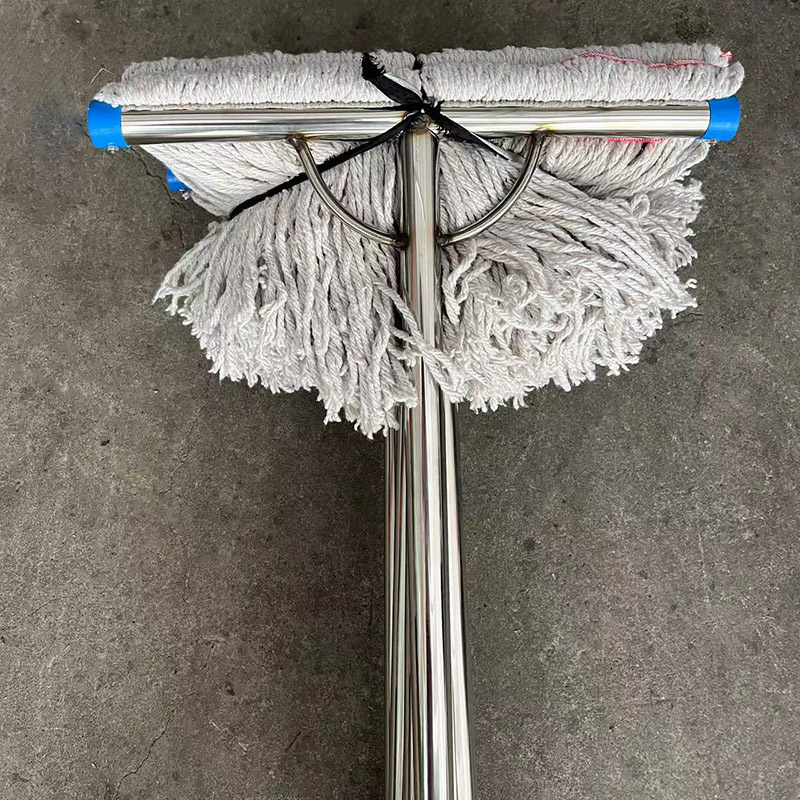 Cotton Stainless Steel Rod Mop Square Head Cleaning Mop Flat Flat Mop Absorbent Mop Hand Screw Mop Wide Mop Wax Mop