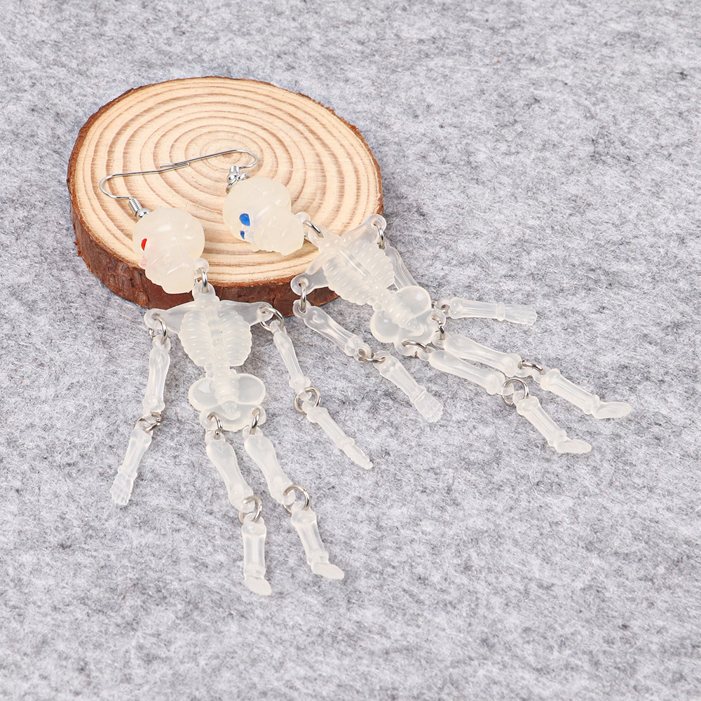 Halloween Festival 1 Pair Halloween Exaggerated Skull Resin Drop Earrings