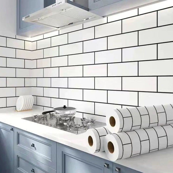 Корейская кирпичная текстура, утолщённый, маслостойкий, пищевой — 60 см × 5 м