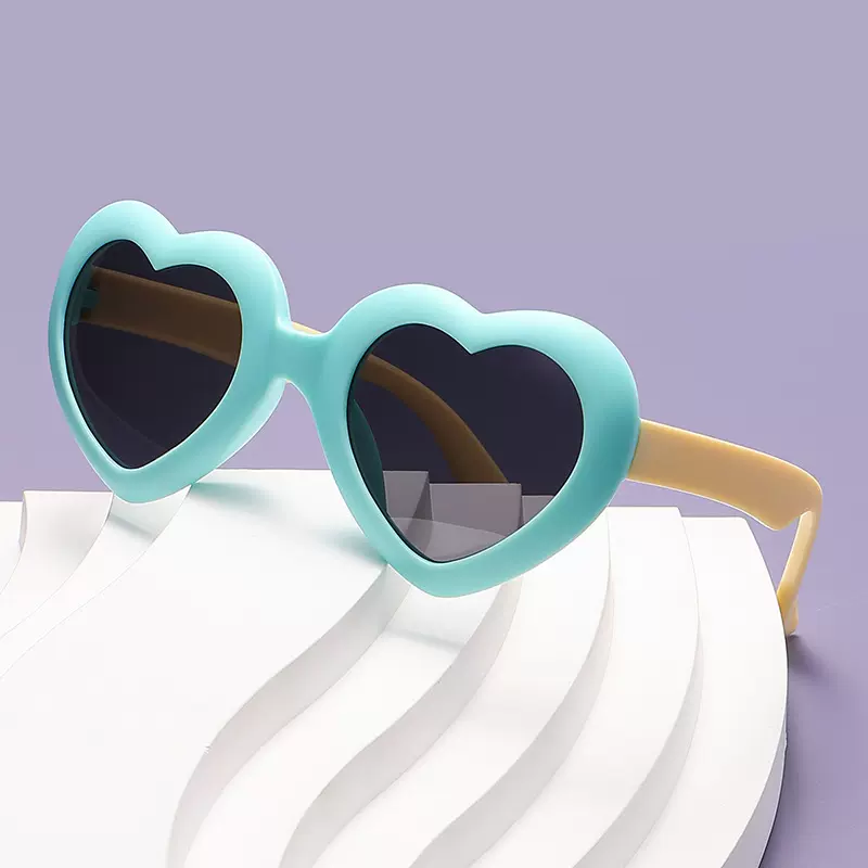 新款儿童偏光太阳镜批发爱心gm儿童墨镜防紫外线防晒外贸太阳眼镜