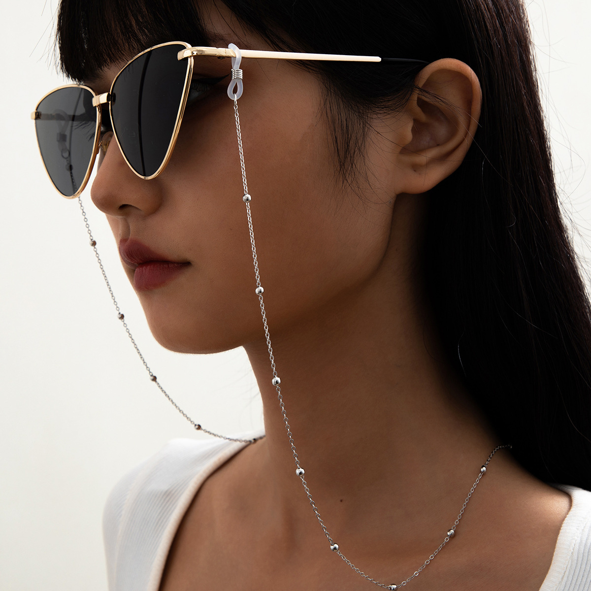 11g Weight Glasses Chain Classification Daily Occasion Alloy Material Geometric Pattern Women's Gender Simple Style Style Simple Style Geometric Alloy Women's Glasses Chain 无