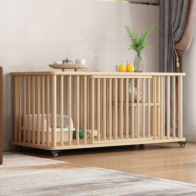 Fabricante de Jaulas para Gatos, Venta al por Mayor de Gabinetes para Gatos, Villa para Gatos de Madera Maciza, Casa para Gatos de Doble Capa, Suministros para Mascotas, Antiarañazos para Gatos