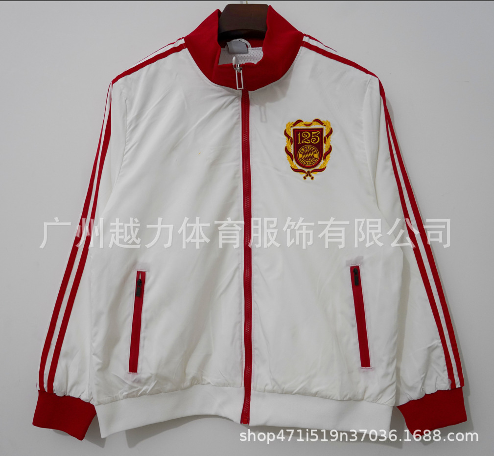 Chaqueta Bordada retro de manga larga y gruesa Manchester United Barcelona Inglaterra Brasil Real Madrid Liverpool image 24