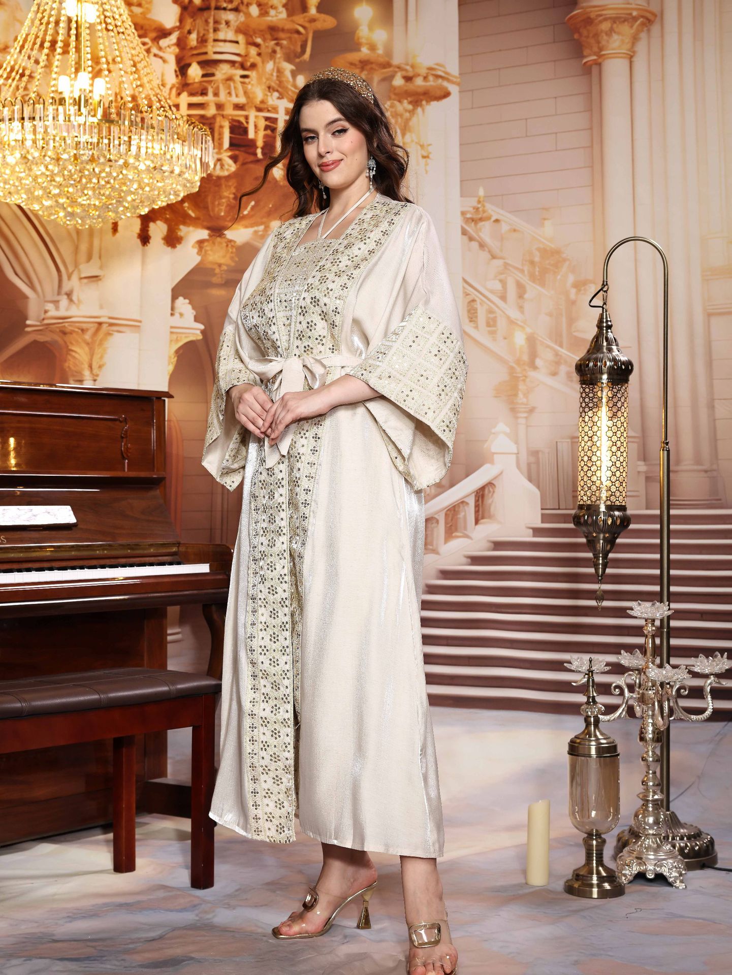 Exquisite Women's Ethnic Style Abaya Middle Eastern Muslim Dress_voghion.com