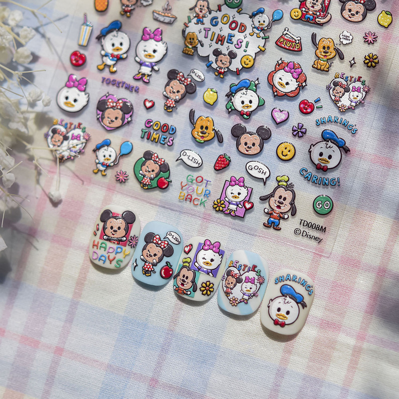 Tomoni Shell Light Nail Art Stickers Popular on Instagram Cute Stationery Nail Stickers Mickey Mouse Nail Art Decorations Stickers