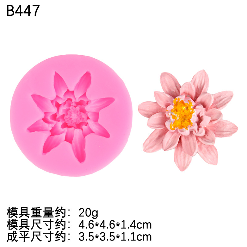 Lotus Lotus Little Chrysanthemum Flower Cluster Jabón Molde de silicona Calla Diy Decoración de pastel de fondant Molde de chocolate