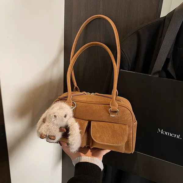 Cross-Border High-Quality 2025 New Korean-Style Retro Small Square Bag, Fashionable Soft Leather Shoulder Bag, Women's Internet Celebrity Crossbody Bag