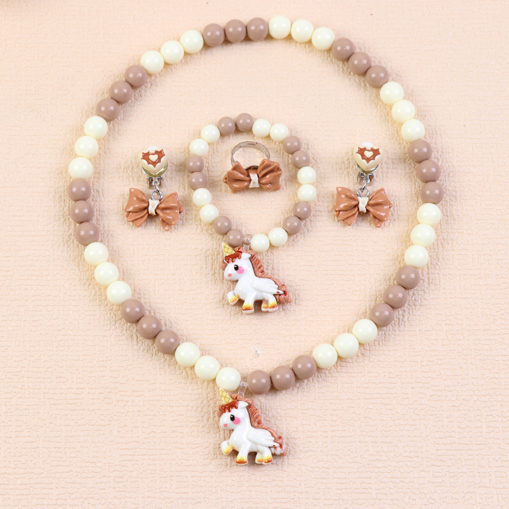 3#밀크커피컬러 유니콘 5종세트 [투명가방]