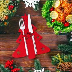 クロスボーダークリスマスカトラリーラックフェルトテーブルデコレーションクリスマスツリー食器ヘラジカエンジェルスノーフレークプレースマット