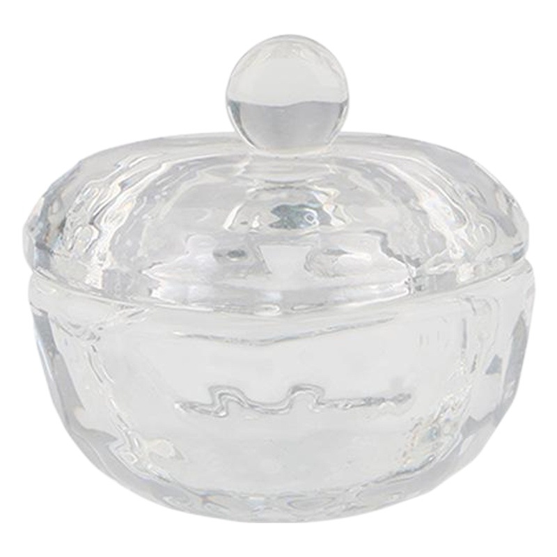 Nueva copa de cristal de manicura con tapa de forma especial taza de lavado de pluma Cristal líquido manicura taza octogonal