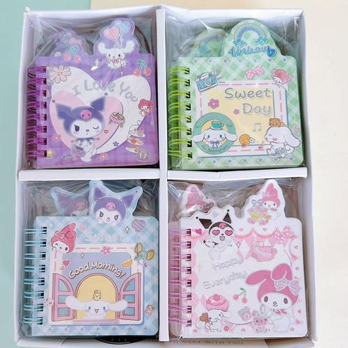 Sanrio coil notebook A7 special-shaped Kuromi student cartoon notepad diary hand ledger small book